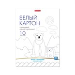 Картон белый А4, 10 листов, мелованный односторонний, 170 г/м2, ErichKrause, глянцевый, на склейке, схема поделки 9509037