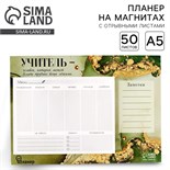 Планинг на магнитах с отрывными листами «Учитель», 50 листов, 19,5 х 14 см (размер части для заполнения 13 х 9,5 см). 9602048
