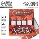 Набор стикеров-закладок «Лучшему учителю», 4 шт., 20 листов 9446519