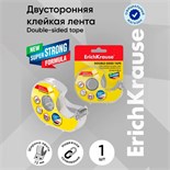 Двусторонняя клейкая лента ErichKrause, прозрачная, 12ммх10м, в диспенсере 10352353