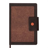 Ежедневник недатированный, А5, 140л, клетка, обл.кожзам, на кнопке, Серый/коричневый 10536961