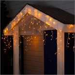 Гирлянда «Бахрома» 4 × 0.6 м, IP44, прозрачная нить, 180 LED, свечение жёлтое, 8 режимов, 220 В 187269