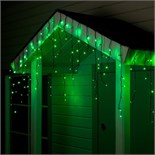 Гирлянда «Бахрома» 4 × 0.6 м, IP44, тёмная нить, 180 LED, свечение зелёное, 8 режимов, 220 В 187272