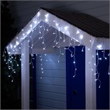 Гирлянда «Бахрома» 3 × 0.6 м, IP44, УМС, прозрачная нить, 160 LED, свечение белое, 220 В 187276
