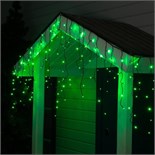 Гирлянда «Бахрома» 3 × 0.6 м, IP44, УМС, тёмная нить, 160 LED, свечение зелёное, 220 В 187286