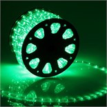 Световой шнур Luazon Lighting 11 мм, IP65, 100 м, 24 LED/м, 220 В, 2W, постоянное свечение, свечение зелёное 767710