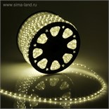 Световой шнур Luazon Lighting 13 мм, IP65, 100 м, 36 LED/м, 220 В, 2W, постоянное свечение, свечение тёплое белое 767714
