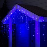 Гирлянда «Бахрома» 3 × 0.6 м, IP44, УМС, белая нить, 160 LED, свечение синее, 220 В 1080175