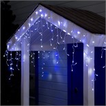 Гирлянда «Бахрома» 3 × 0.6 м, IP44, УМС, прозрачная нить, 160 LED, свечение бело-синее, мигание, 220 В 1080166