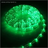 Световой шнур Luazon Lighting 10 мм, IP65, 5 м, 24 LED/м, 220 В, 8 режимов, свечение зелёное 1589821