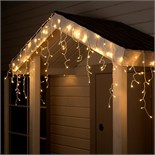 Гирлянда «Бахрома» 4 × 0.6 м, IP44, белая нить, 180 LED, свечение тёплое белое, 8 режимов, 220 В 2361678