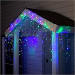 Гирлянда «Бахрома» 3 × 0.9 м, IP44, УМС, прозрачная нить, 232 LED, свечение мульти, 220 В 2361647