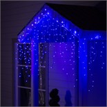 Гирлянда «Бахрома» 3 × 0.9 м, IP44, УМС, прозрачная нить, 232 LED, свечение синее, 220 В 2361648