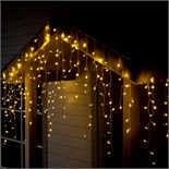 Гирлянда «Бахрома» 3 × 0.9 м, IP44, УМС, прозрачная нить, 232 LED, свечение тёплое белое, 220 В 2361650