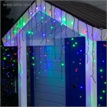 Гирлянда «Бахрома» 3 × 0.9 м, IP44, УМС, тёмная нить, 232 LED, свечение мульти, 220 В 2361655