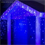 Гирлянда «Бахрома» 3 × 0.9 м, IP44, УМС, тёмная нить, 232 LED, свечение синее, 220 В 2361656