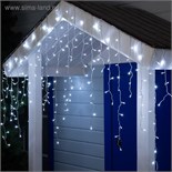 Гирлянда «Бахрома» 3 × 0.9 м, IP44, УМС, прозрачная нить, 232 LED, свечение белое, 220 В 2361649