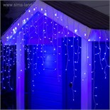 Гирлянда «Бахрома» 3 × 0.9 м, IP44, УМС, белая нить, 232 LED, свечение синее, 220 В 2361652