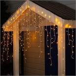 Гирлянда «Бахрома» 3 × 0.9 м, IP44, УМС, белая нить, 232 LED, свечение жёлтое, 220 В 3584161