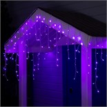 Гирлянда «Бахрома» 4 × 0.6 м, IP44, белая нить, 180 LED, свечение фиолетовое, 8 режимов, 220 В 3584214
