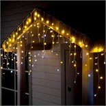 Гирлянда «Бахрома» 3 × 0.6 м, IP44, УМС, белая нить, 160 LED, свечение тёплое белое, мерцание белым, 220 В 3584171