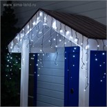 Гирлянда «Бахрома» 3 × 0.6 м, IP44, УМС, тёмная нить, 160 LED, свечение белое, мерцание белым, 220 В 3584176