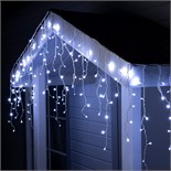Гирлянда «Бахрома» 3 × 0.6 м, IP44, УМС, белая нить, 160 SMD-LED, свечение белое, 220 В 3584183