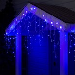 Гирлянда «Бахрома» 3 × 0.6 м, IP44, УМС, белая нить, 160 SMD-LED, свечение синее, 220 В 3584185