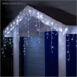Гирлянда «Бахрома» 4 × 0.6 м, IP44, белая нить, 180 LED, свечение белое, мерцание белым, 220 В 3584221