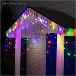 Гирлянда «Бахрома» 3 × 0.6 м, IP44, УМС, тёмная нить, 160 SMD-LED, свечение мульти, 220 В 4356992