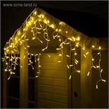 Гирлянда "Бахрома" 3 х 0.6 м , IP65, УМС, белая нить каучук, 108 LED, свечение тёплое белое, 220 В 5204443
