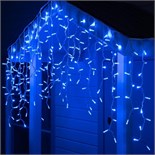 Гирлянда "Бахрома" 3 х 0.9 м , IP65, УМС, белая нить каучук, 232 LED, свечение синее, 220 В 5204451