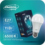Лампа светодиодная Luazon Lighting, A60, 11 Вт, E27, 990 Лм, 6500 К, холодный белый 5367540