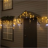 Гирлянда «Бахрома» 6 × 0.7 м, IP44, УМС, белая нить, 120 LED, свечение тёплое белое, мерцание, 220 В 10610448