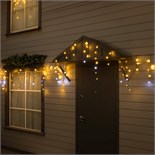 Гирлянда «Бахрома» 6 × 0.7 м, IP44, УМС, тёмная нить, 120 LED, свечение тёплое белое, мерцание, 220 В 10610455