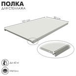 Полка для стеллажа, 50×101 см, перфорированная, шаг 2,5 см, цвет белый 4274336