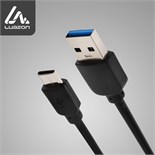 Кабель Luazon, Type-C - USB, 1 А, 1 м, чёрный 4283658