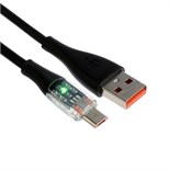 Кабель, 2 А, MicroUSB  - USB, прозрачный, TPE оплётка, 1 м, чёрный 9940190