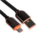 Кабель MicroUSB - USB, 2.4 A, оплётка PVC, 1 метр, чёрный 9940233