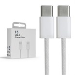 Кабель Type-C - Type-C, 3 А, 60 W, 1 м, передача данных, оплётка ткань, белый 10234104