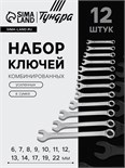 Набор ключей комбинированных усиленных в сумке ТУНДРА, 6 - 22 мм, 12 шт. 878132
