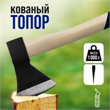 Топор кованый ТУНДРА, деревянное топорище 43 см, 1000 г 882042