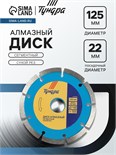 Диск алмазный отрезной ТУНДРА, сегментный, сухой рез, 125 х 22 мм 1032289