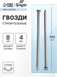 Гвозди ТУНДРА krep, строительные, без покрытия, 4х100 мм, 1 кг 1351182