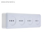 Розетка "Кунцево" Оптима, четырехместная, 16 А, 250 В, без з/к, наружная, белая 1411232