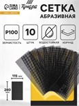 Сетка абразивная ТУНДРА, водостойкая, корунд, 115 х 280 мм, Р100, 10 шт. 1300831