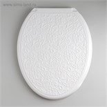 Сиденье для унитаза «Декор», 44,5×37 см, с крышкой, белое 1593620