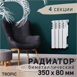 Радиатор Tropic 350x80 мм биметаллический, 4 секции 2398252