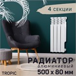 Радиатор Tropic 500x80 мм алюминиевый, 4 секции 2398257