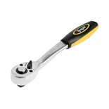 Вороток с трещоткой ТУНДРА, CrV, квадрат 1/2", изогнутая 2К рукоятка, 72 зубца, 250 мм 1799956